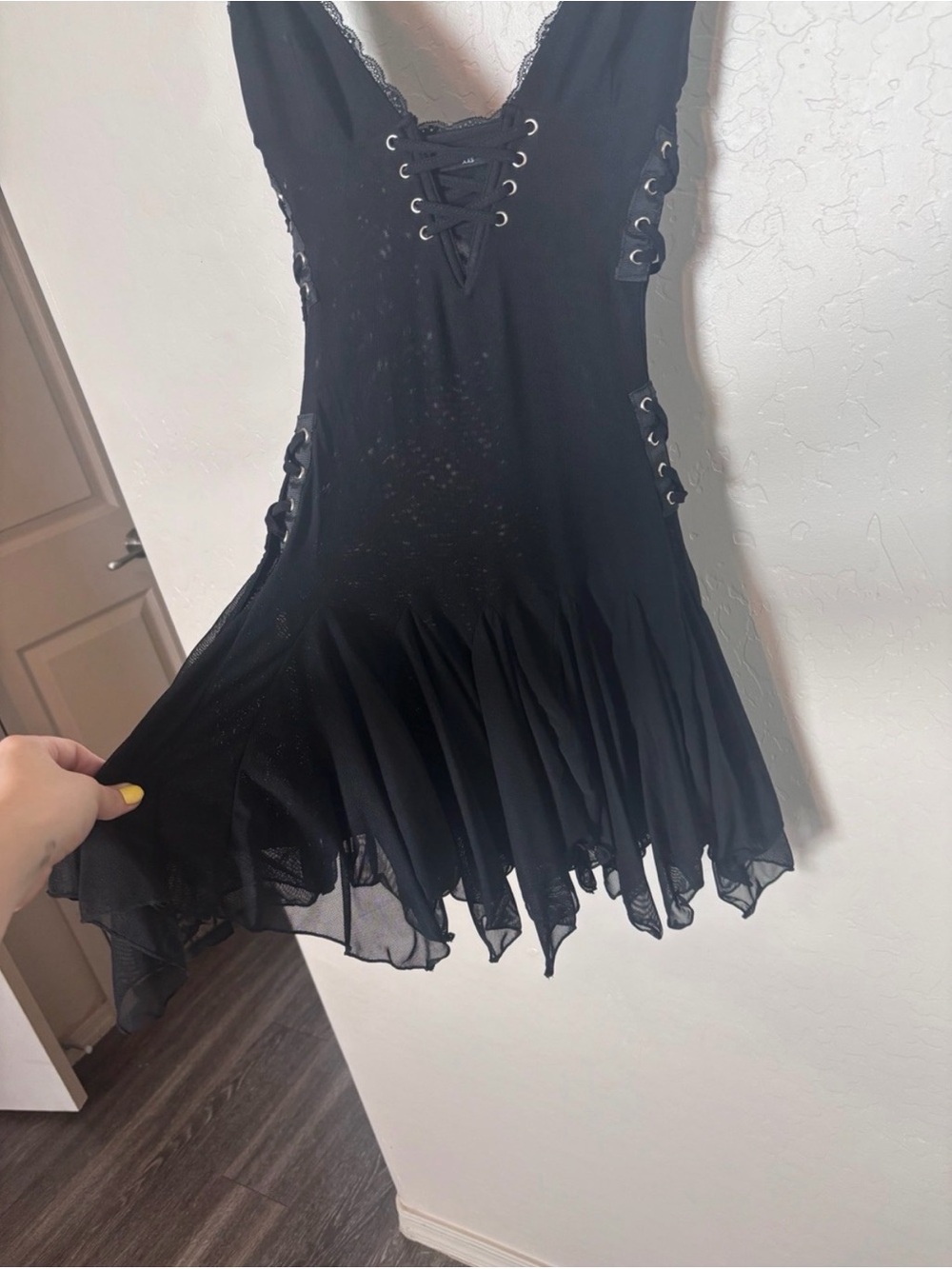Outcast Black Lace-Up Corset Mini Dress - Picture 3 of 8